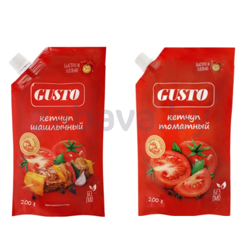 Кетчуп Gusto, томатный/шашлычный, 200 г