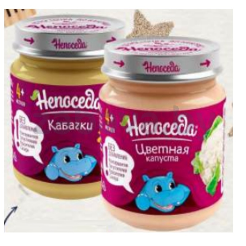 Пюре «Непоседа» из кабачков или цв. капусты, 95 г