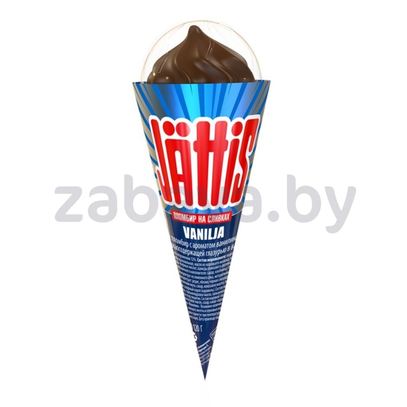 Мороженое пломбир Jattis, ваниль и клубничн. джем, 120 г