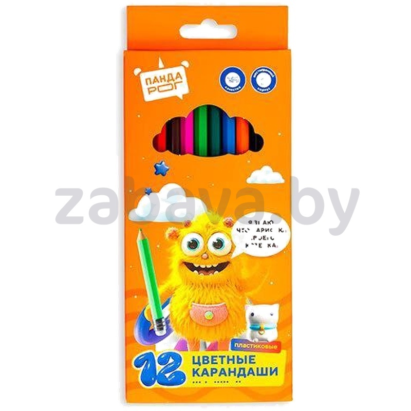 Карандаши цветн. «Пандарог», 12 цв.