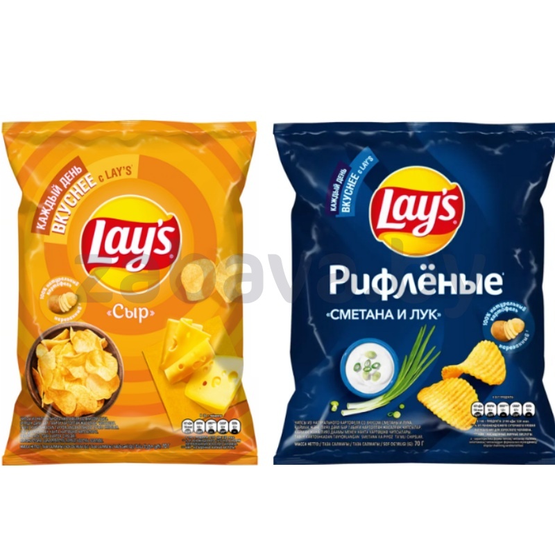 Чипсы Lay's, картоф., сметана-лук или сыр, 70 г