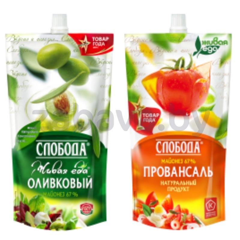 Майонез «Слобода», оливковый/классический провансаль, 67%, 375 мл