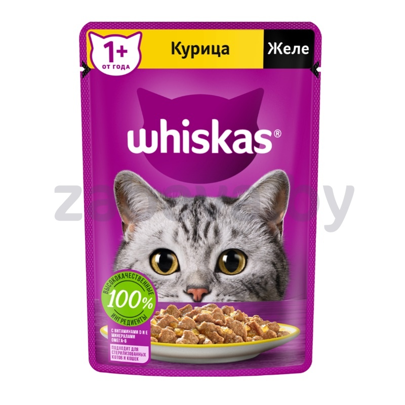 Корм Whiskas, курица, желе, 75 г