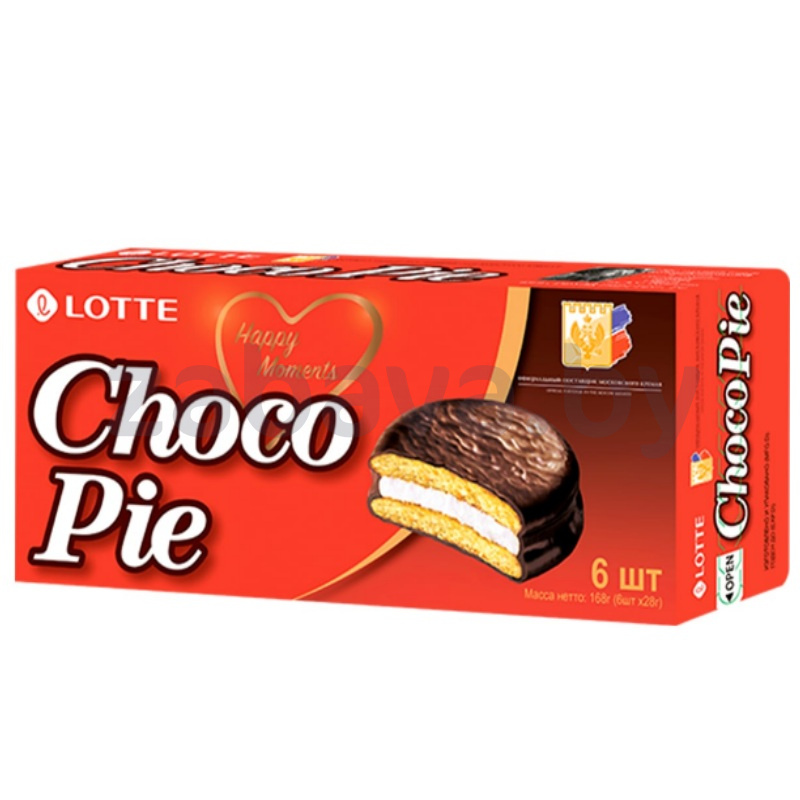 Печенье Lotte Choco Pie, глазир., 168 г