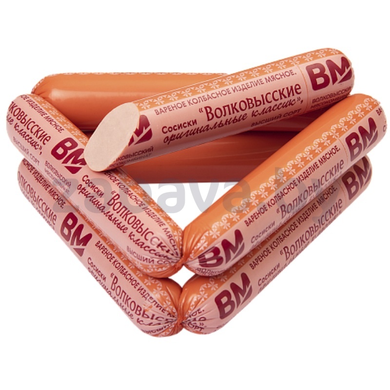 Сосиски «Волковысские оригинальные классик», в/с, 1 кг