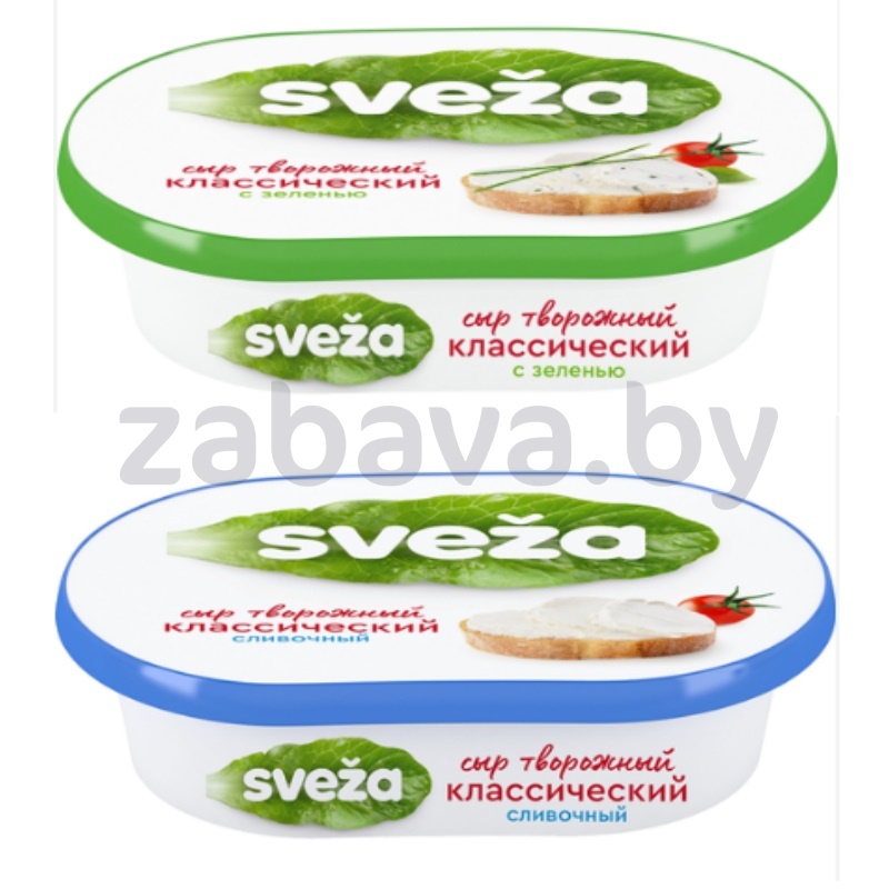Сыр творожный Sveza, 60%, зелень/сливочный, 150 г