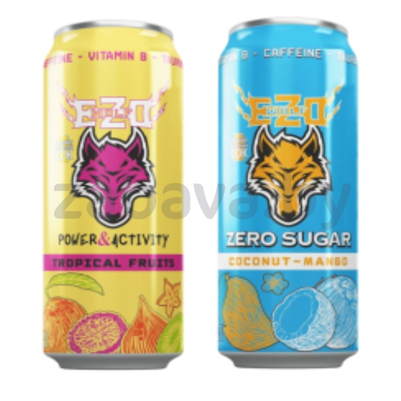 Напиток энергетич. Ezo Wolf Tropical fruits или Mango-Coconut, 0,45 л
