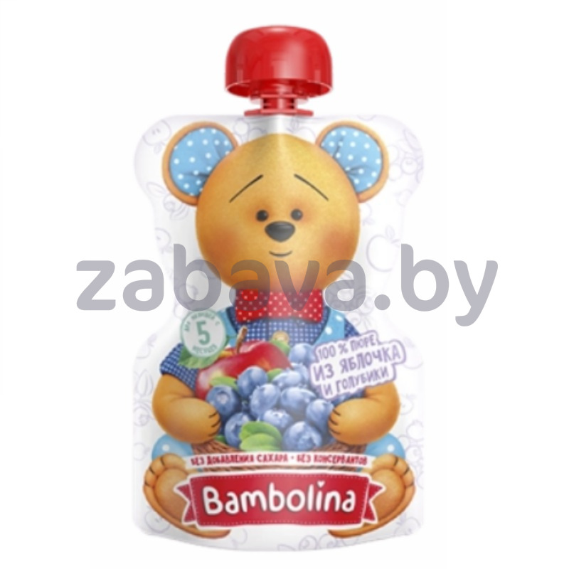 Пюре Bambolina, яблоко-голубика, 100 г