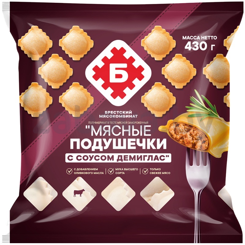 Пельмени «Мясные подушечки», с соусом демиглас, зам., 430 г