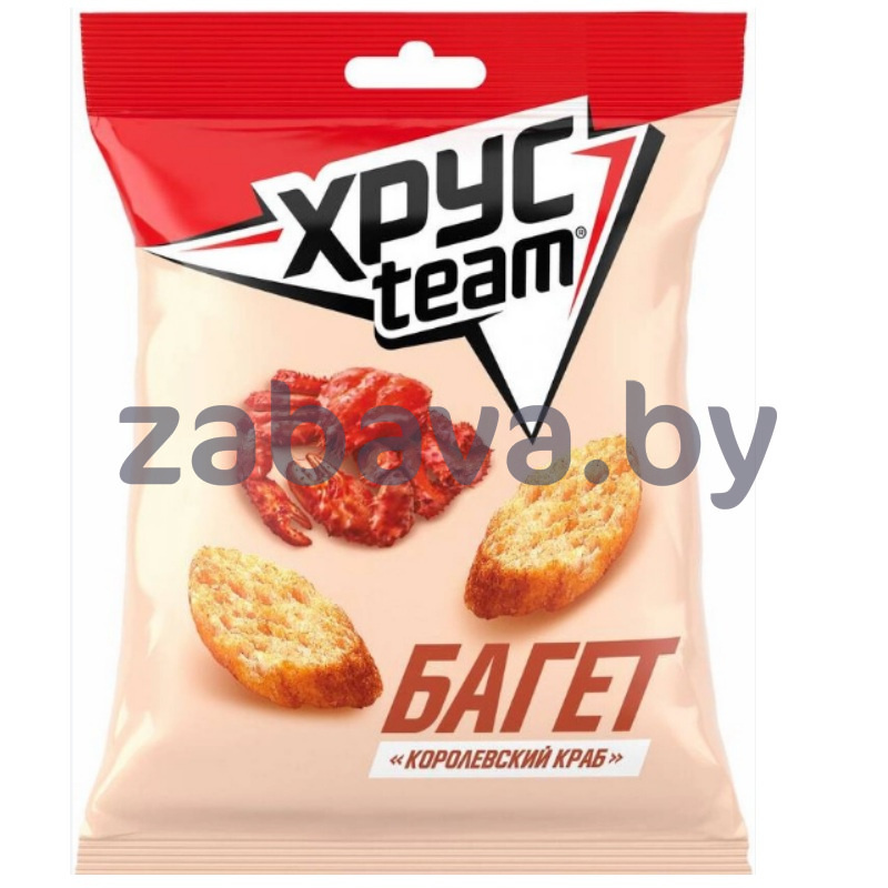 Сухарики «Хрусteam», багет, 100 г, корол. краб