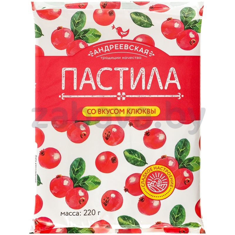 Пастила «Андреевская», РФ, 220 г, клюква