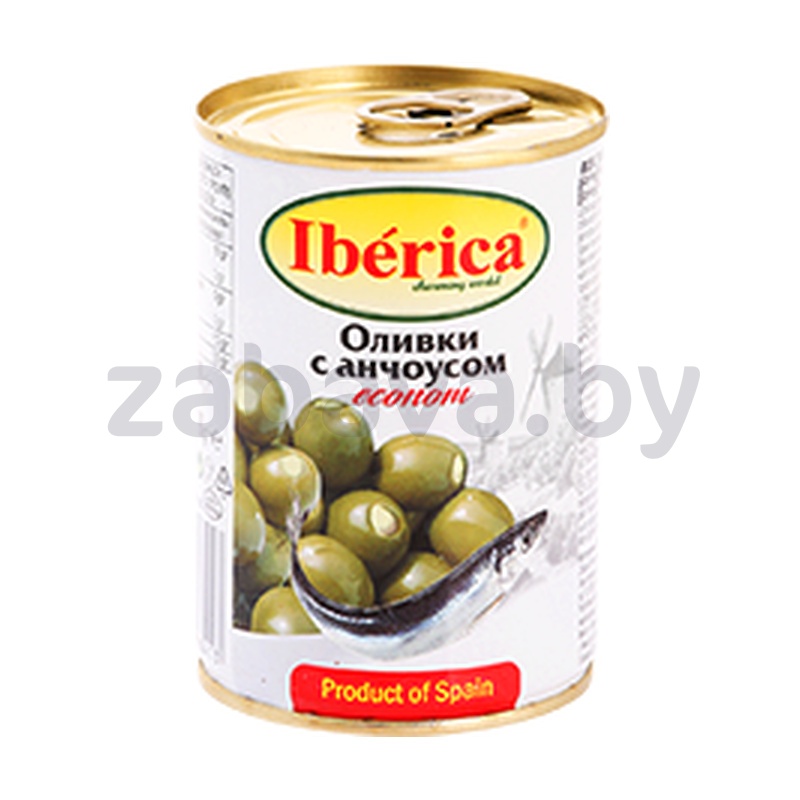 Оливки зелёные Iberica, с анчоусом, 280 г