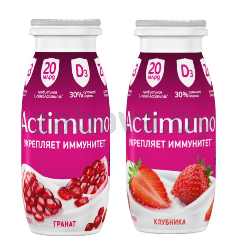 Продукт к/м Actimuno, 1,5%, 95 г,  клубника/гранат