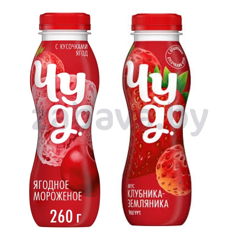 Йогурт «Чудо», 1,9%, ягодн. морож. или клубника-землян., 260 г
