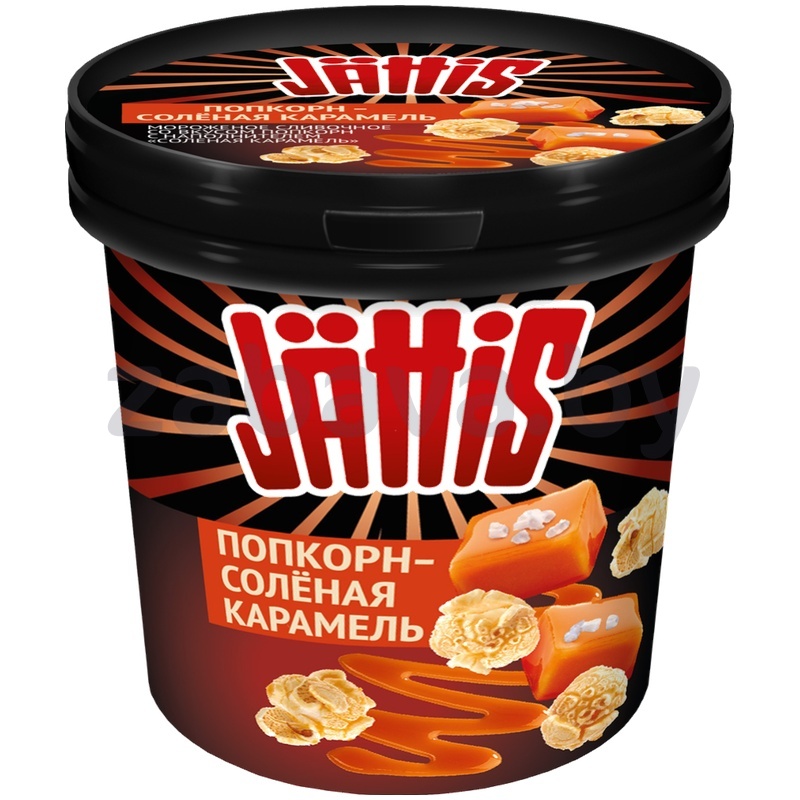 Мороженое Jattis, попкорн и соленая карамель, 180 г