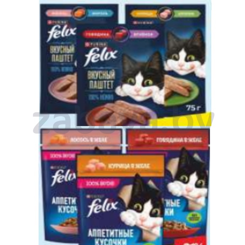 Корм для кошек Felix, 75 г, в ассорт.