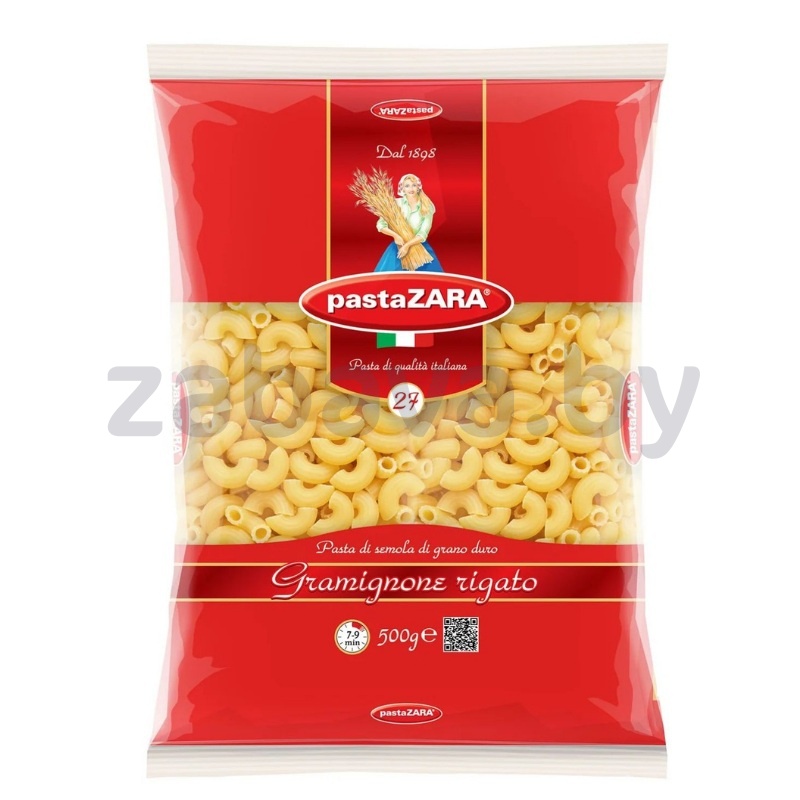 Макароны Pasta Zara Gramignone Rigato № 27, 500 г