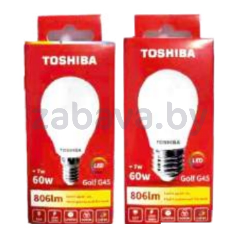 Лампа светодиодная Toshiba E27/14, 60W, в ассорт.