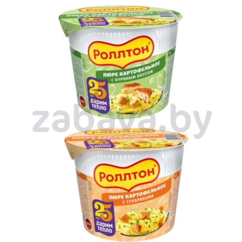 Пюре картофельное б/п «Роллтон», курица или с сухариками, 40 г
