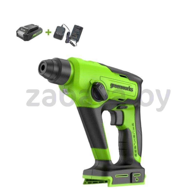Перфоратор аккумуляторный Greenworks GD24SDS1K2 24 В