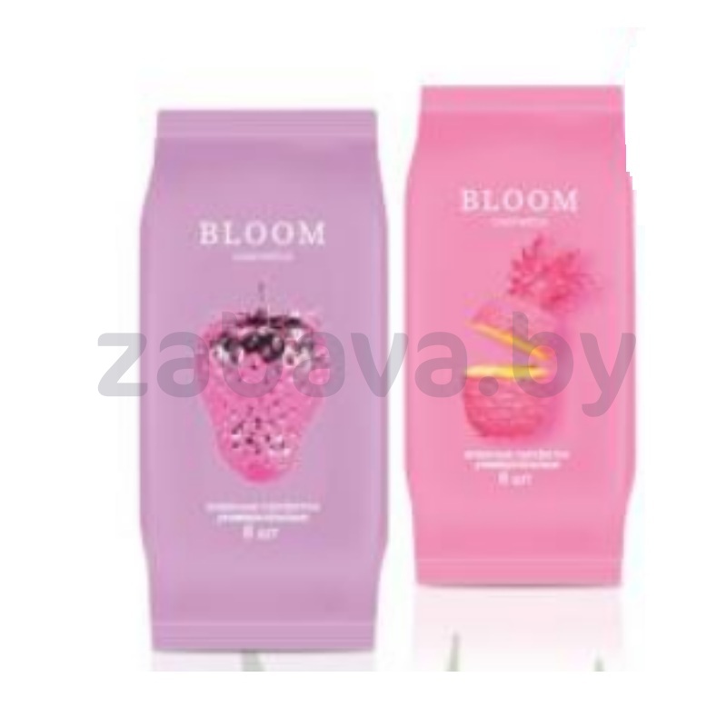 Салфетки влажные Bloom Cosmetics, 8 шт., в ассорт.