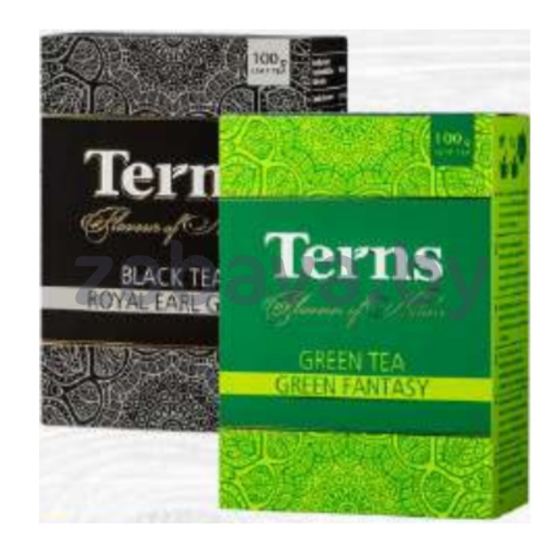 Чай Terns листовой, 100 г, черный Royal Earl Grey или зеленый Green Fantasy