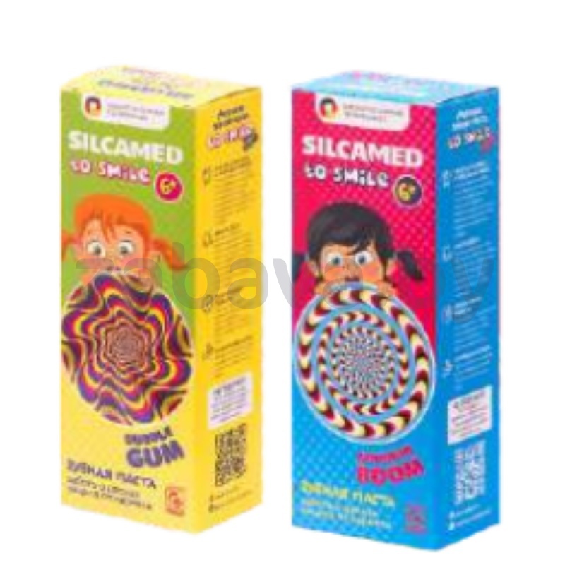 Зубная паста детск. Silcamed To Smile, Bubble Gum или малина Boom, 65 г