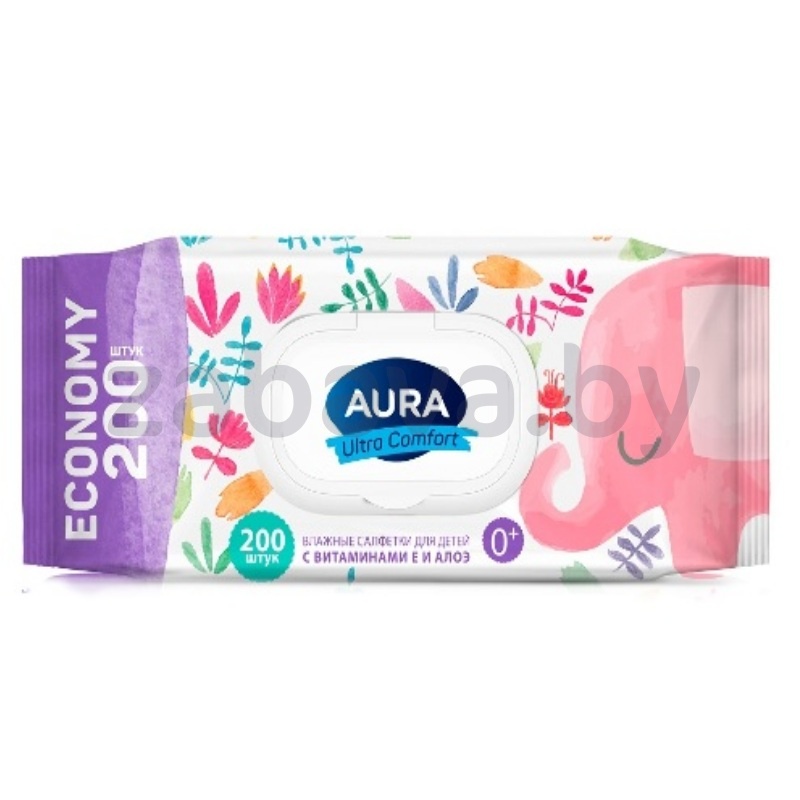 Салфетки влажные детские Aura Ultra Comfort, для детей, 200 шт.