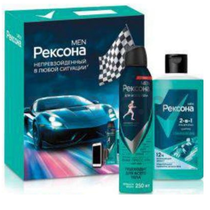 Гель для душа и дезодорант для тела «Рексона Men», 490+250 мл