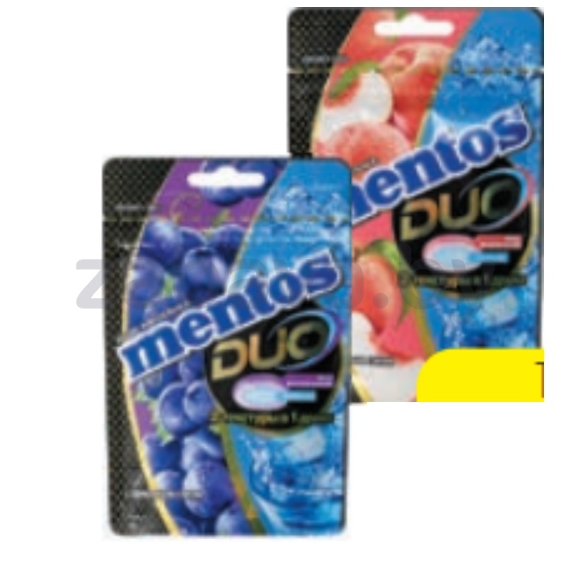 Драже жевательное Mentos, duo, 45 г, в ассорт.