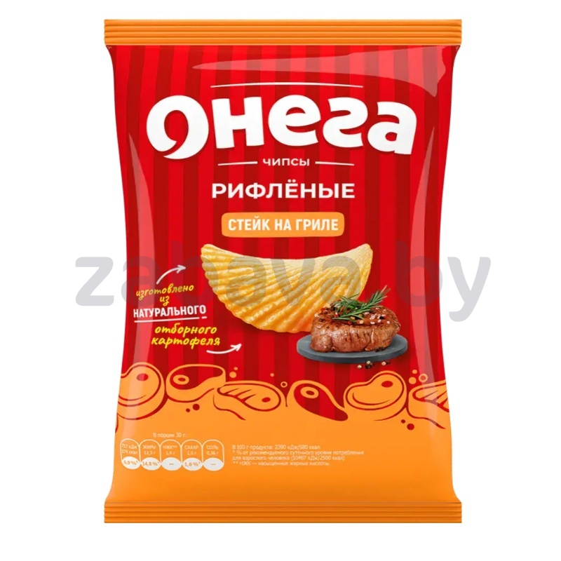 Чипсы рифл. «Онега», стейк на гриле, 67 г
