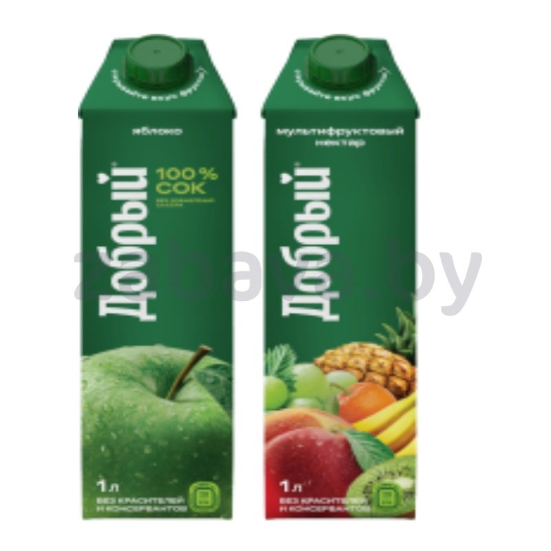 Сок яблоко или нектар мультифрукт «Добрый», 1 л