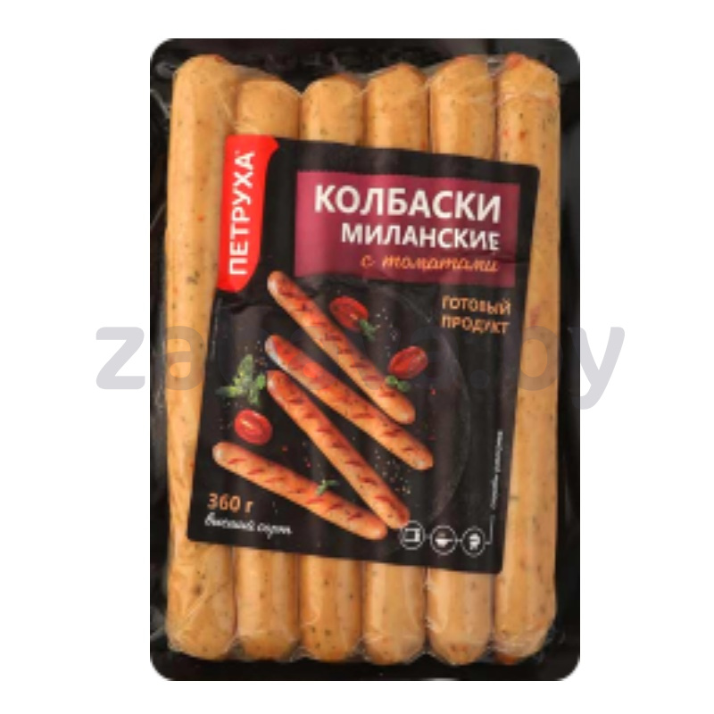 Колбаски «Петруха» «Миланские с томатами», в/с, 360 г