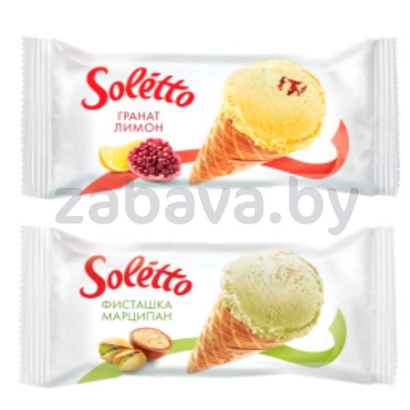 Мороженое Soletto, гранат-лимон или фисташка-марципан, 75 г
