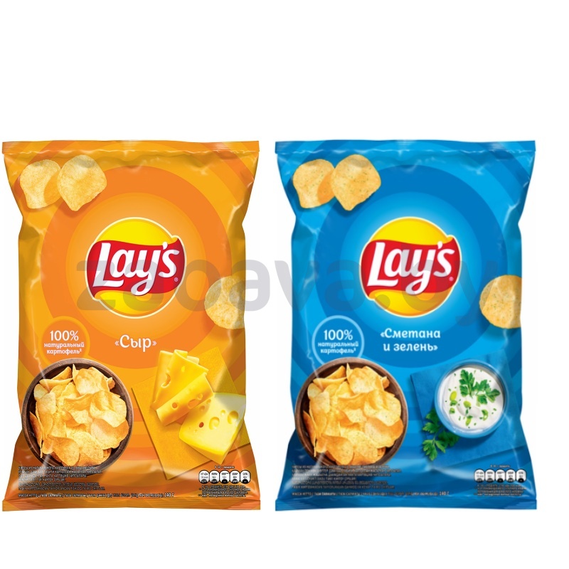 Чипсы Lay’s, 140 г, сметана и зелень или сыр