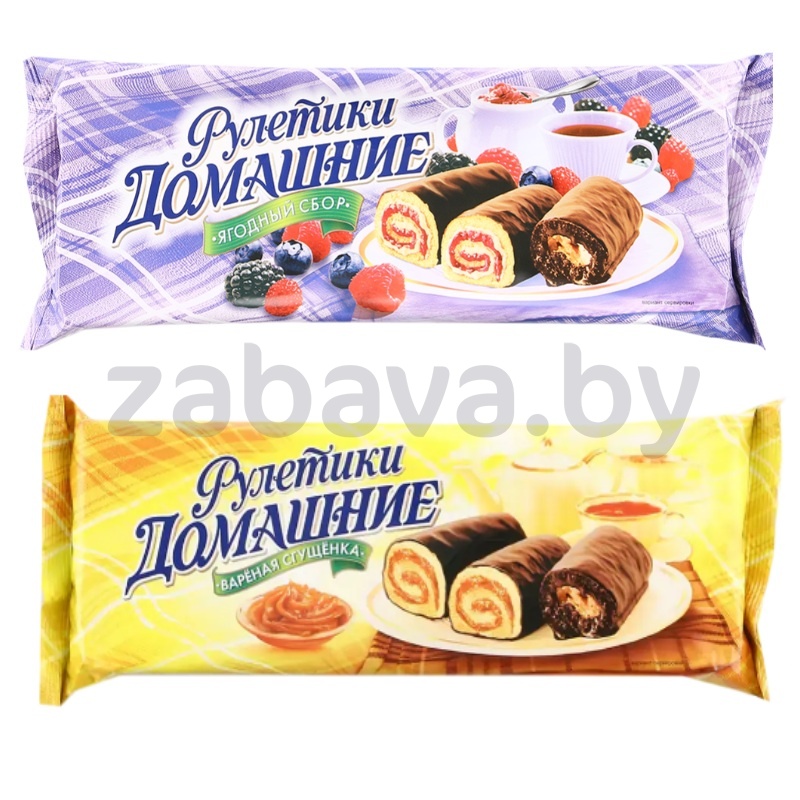 Мини-рулеты бисквитные «Домашние», 150 г, ягоды лесн. или вар. сгущенка