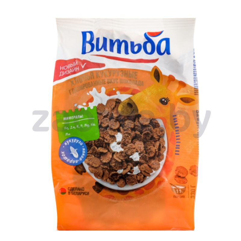 Хлопья «Витьба» кукурузные глазированные, вкус шоколада, 330 г