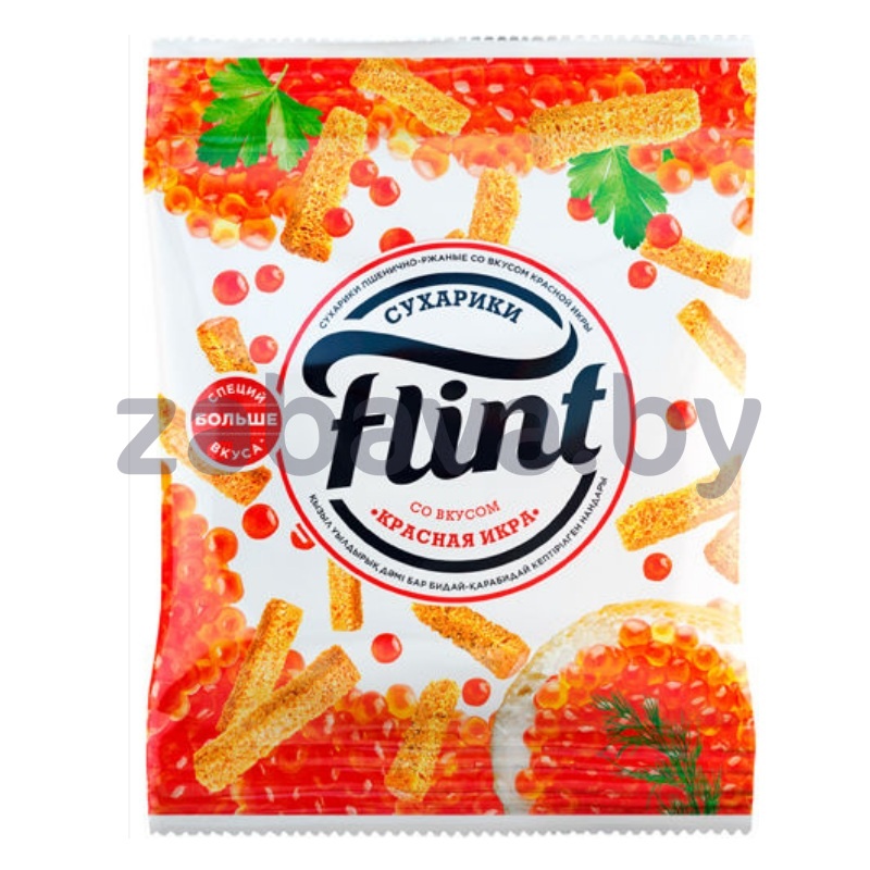 Сухарики Flint, красная икра, 100 г