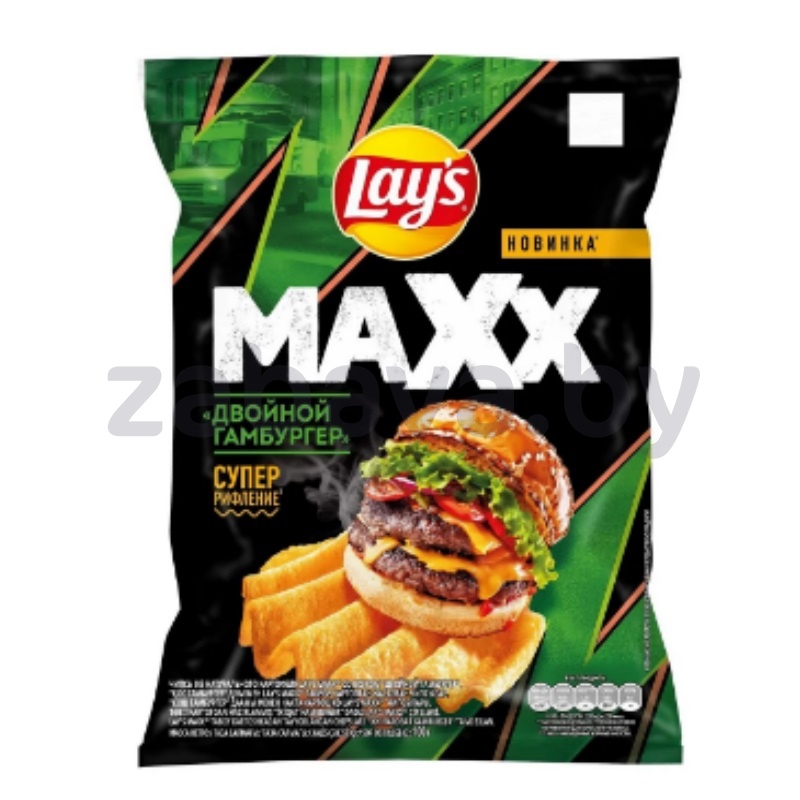 Чипсы картофельные Lay's Max, вкус двойной гамбургер, 100 г