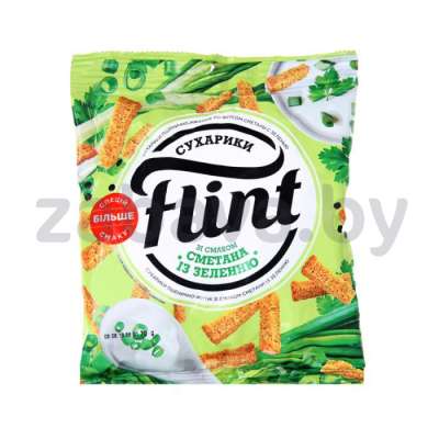 Сухарики Flint, сметана с зеленью/краб, 100 г