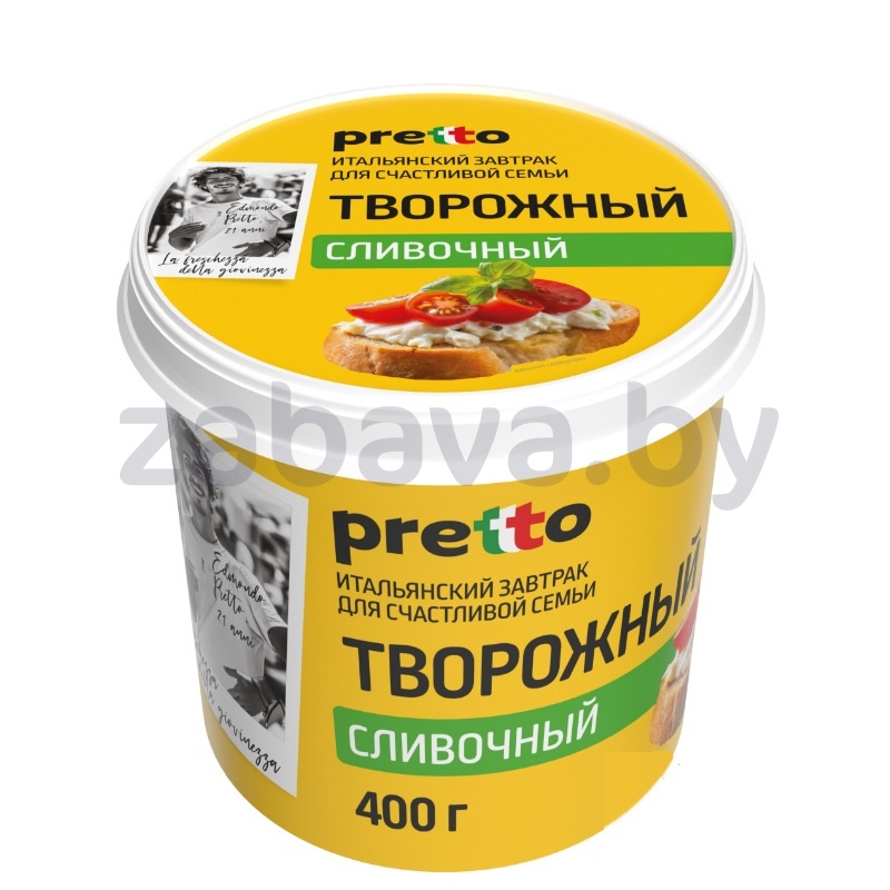 Сыр творожный Pretto, сливочный, 55%, РФ, 400 г