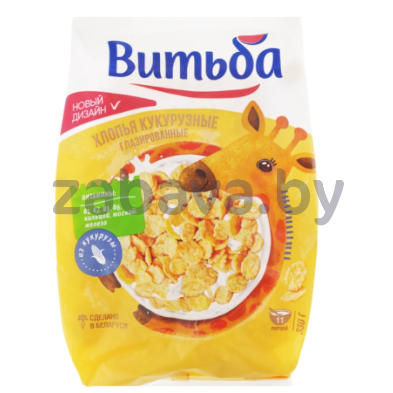 Хлопья кукурузные «Витьба», глазир., 330 г
