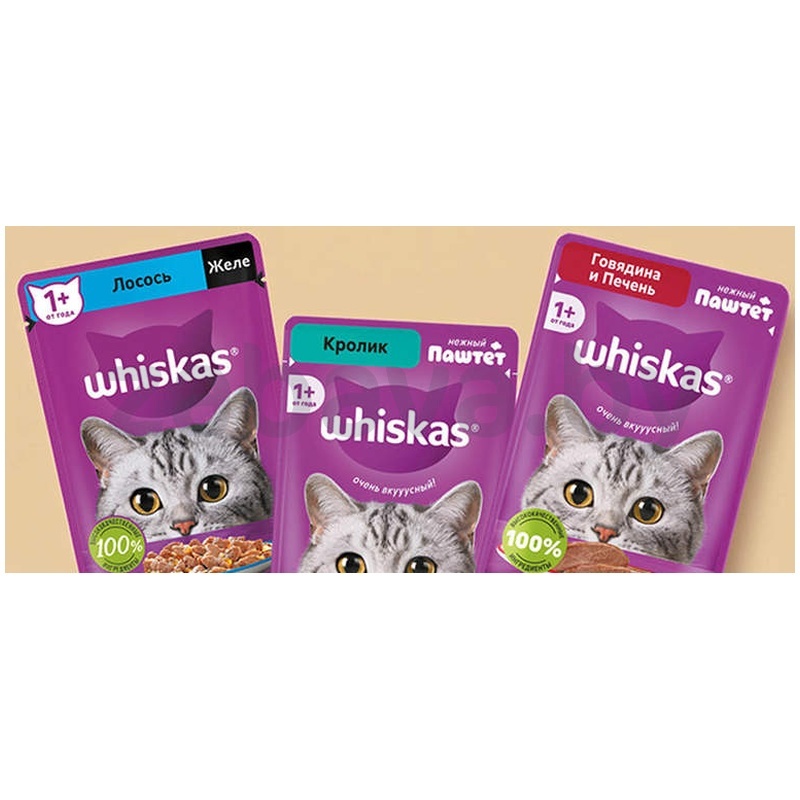 Корм для кошек Whiskas, 75 г, в ассорт.