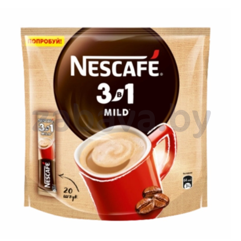 Кофейный напиток Nescafe Mild, 3 в 1, 20 шт.