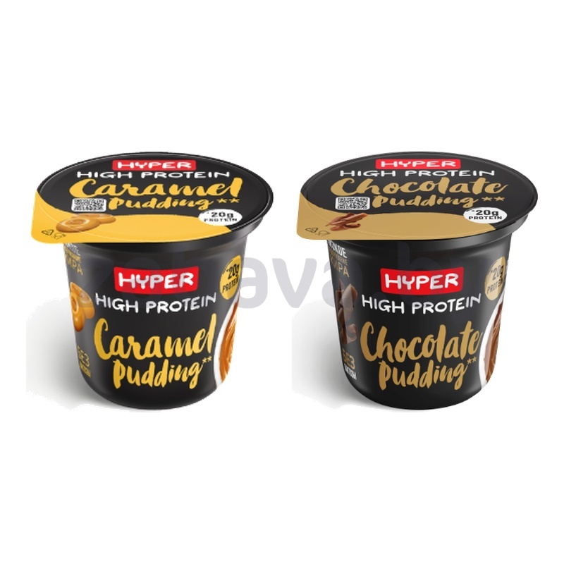 Пудинг Ehrmann Hyper, high protein, шоколад или карамель, 1,5%, РФ, 200 г