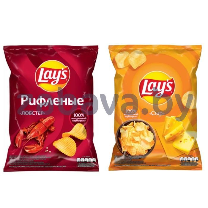 Чипсы Lay’s, «Сыр» или рифленые «Лобстер», 140 г