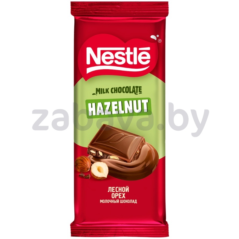 Шоколад молочн. Nestle hazzlenut, лесной орех, 75 г