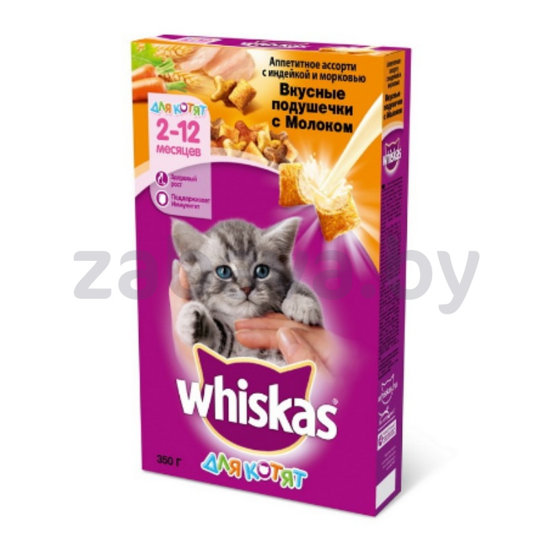 Корм Whiskas для кошек, курица-индейка или индейка-морковь, 350 г