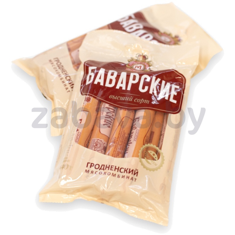 Сосиски «Баварские», из мяса птицы, в/с, «Гродненский» МК, 440 г