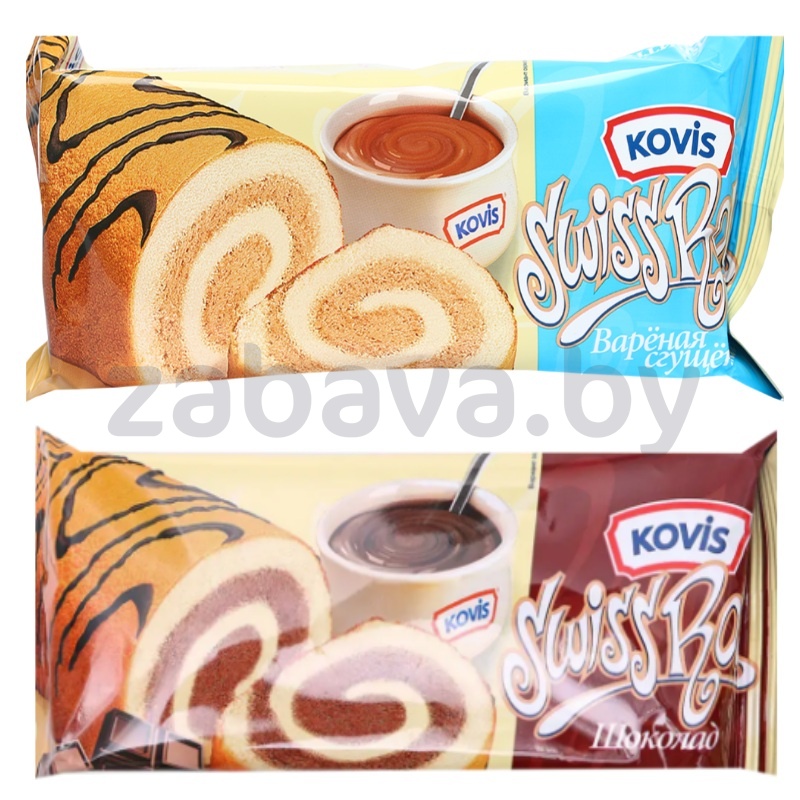 Рулет бисквитный Kovis, вар. сгущёнка или шоколад, 175 г